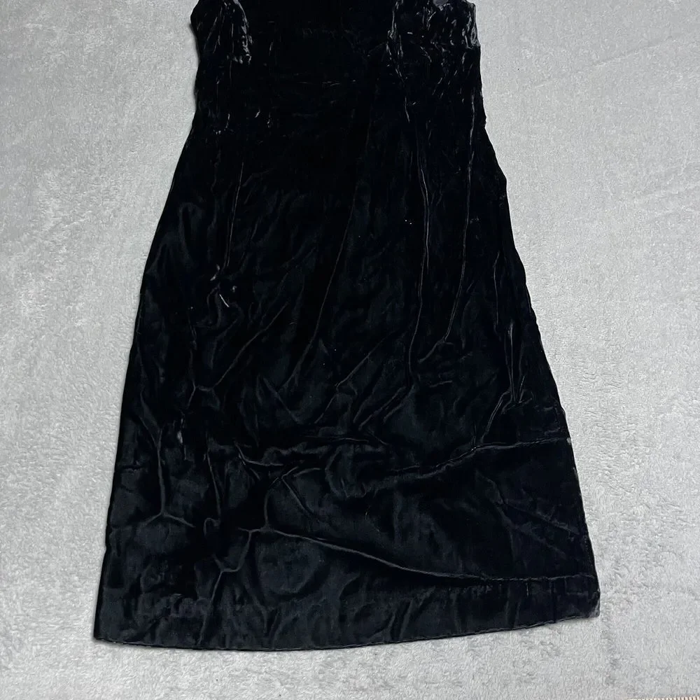 Vintage Black Velvet Evening Dress Womens 8 Sleeveless Grunge 80s‎ - Picture 2 of 7